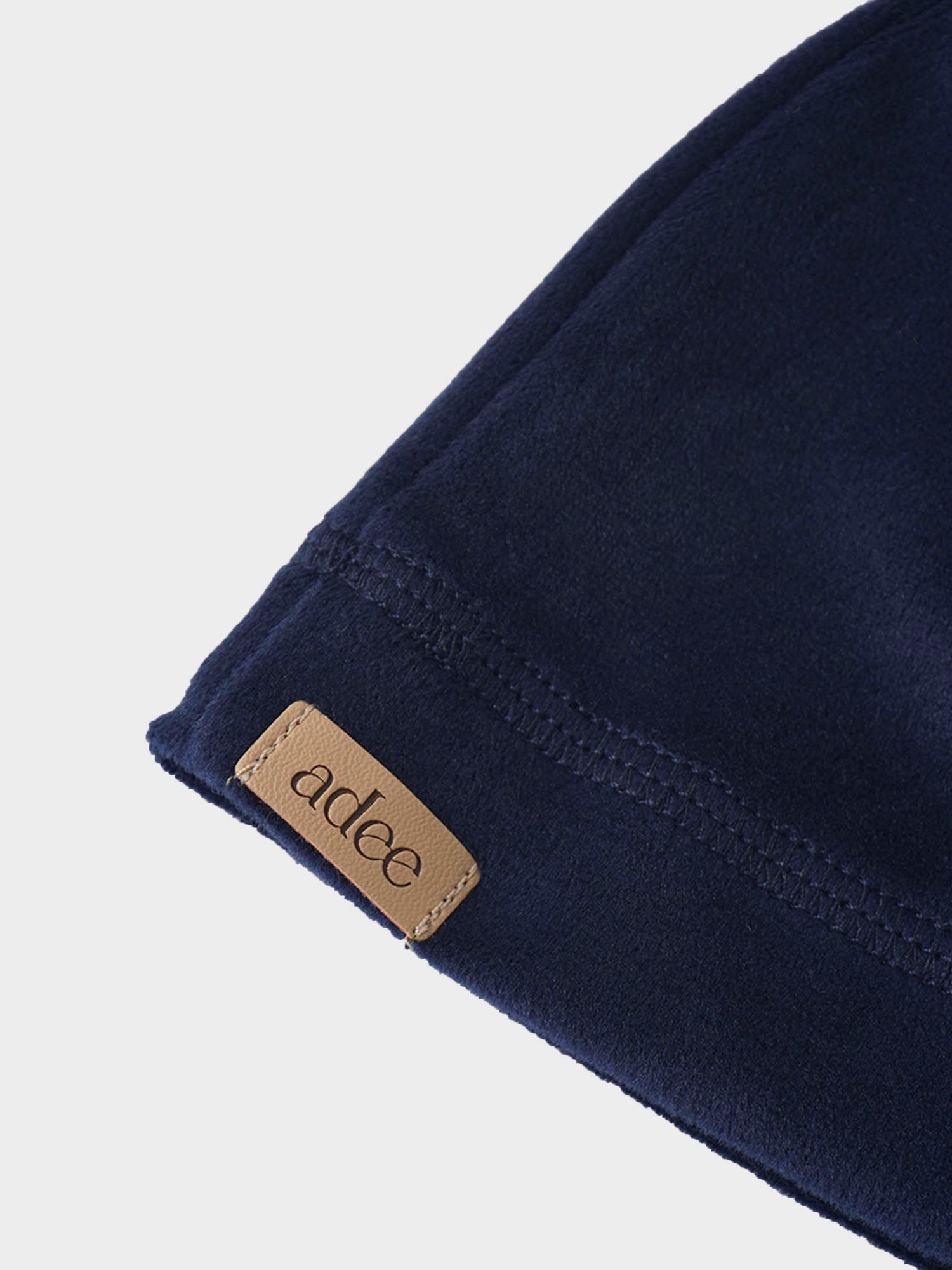 Velour Beanie - Navy