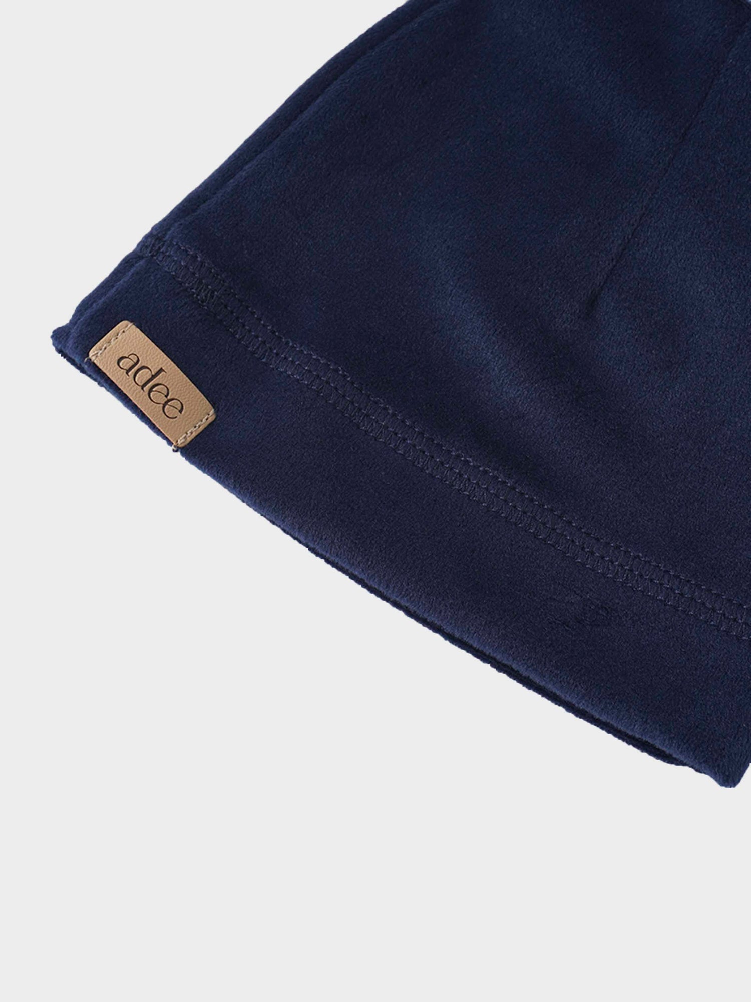 Velour Beanie - Navy