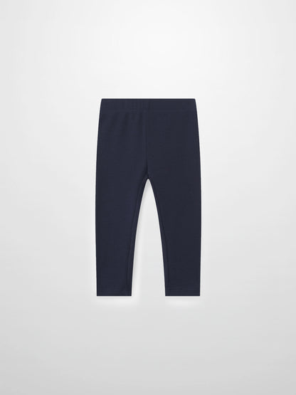 Ribbed navy leggings for children