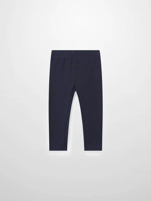 Ribbed navy leggings for children
