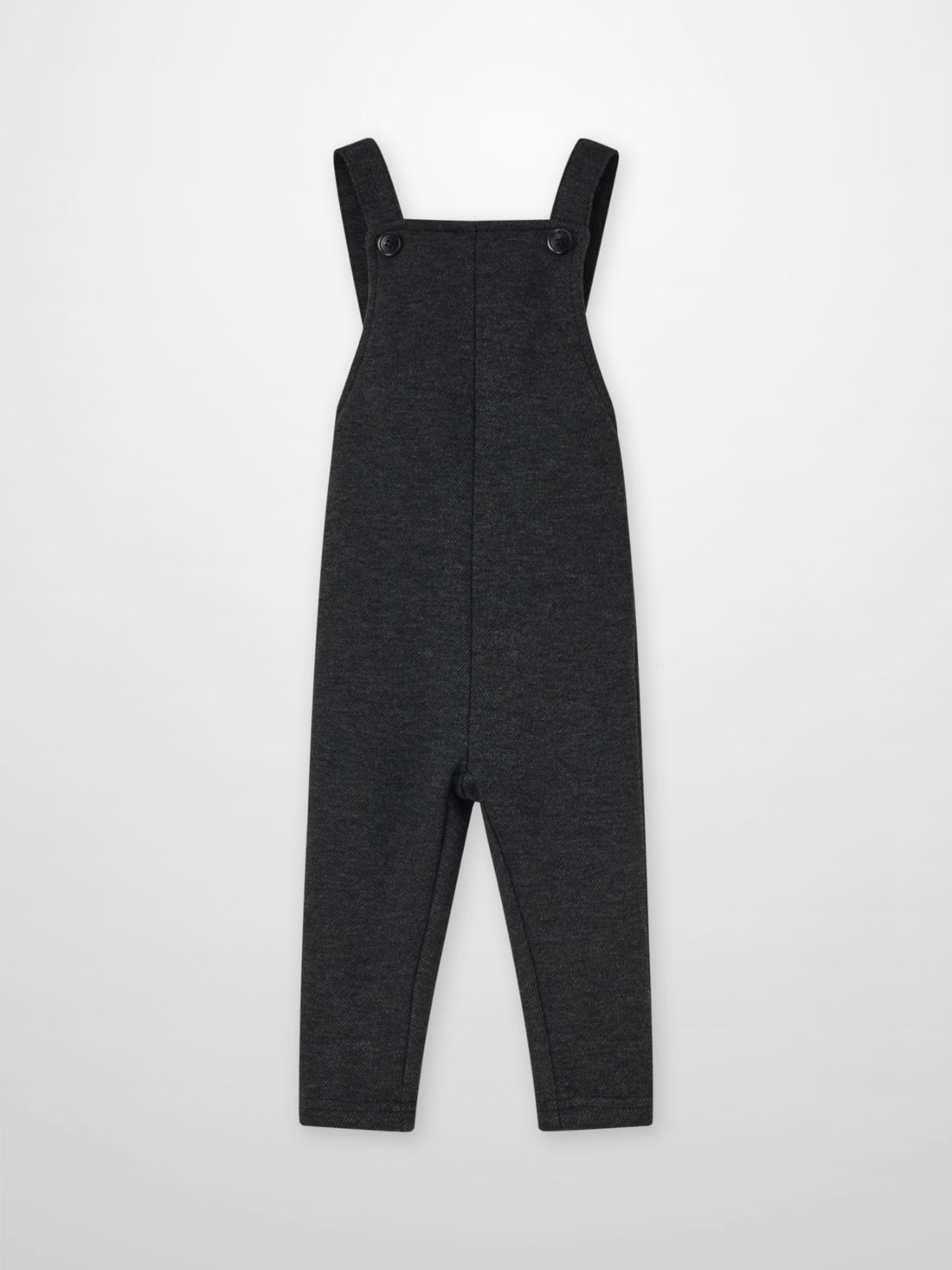Textured twill overalls for boys in grey by Adee, dressy dungarees with button straps