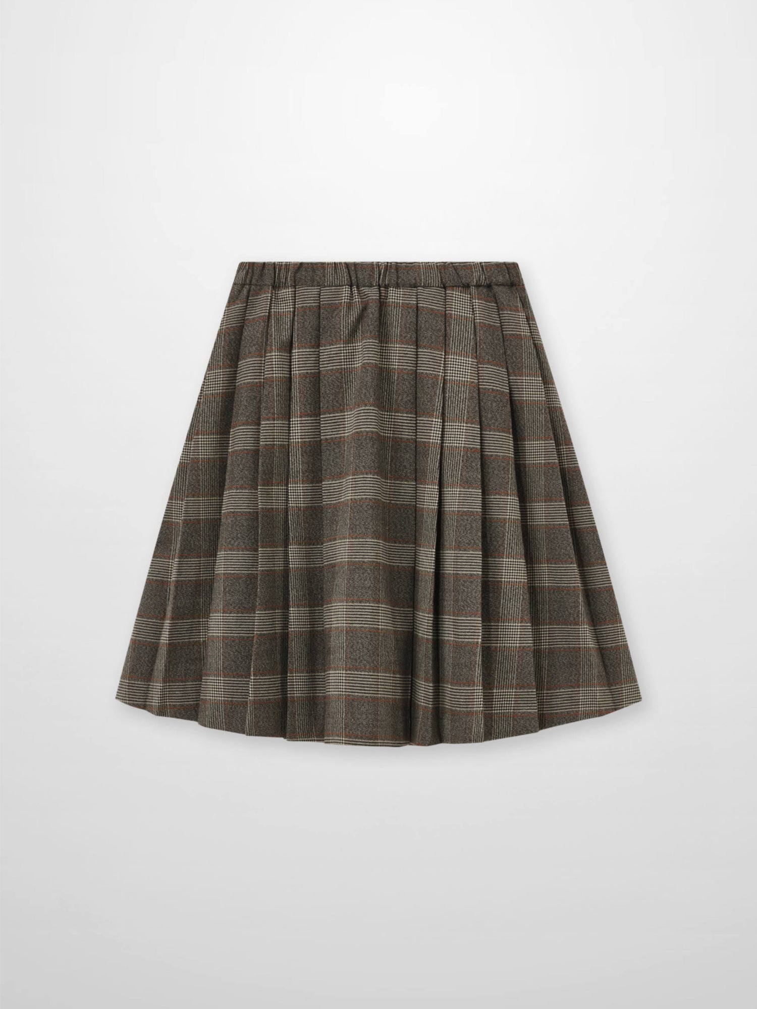 Plaid pleated grey girls skirt, dressy style, Adee.