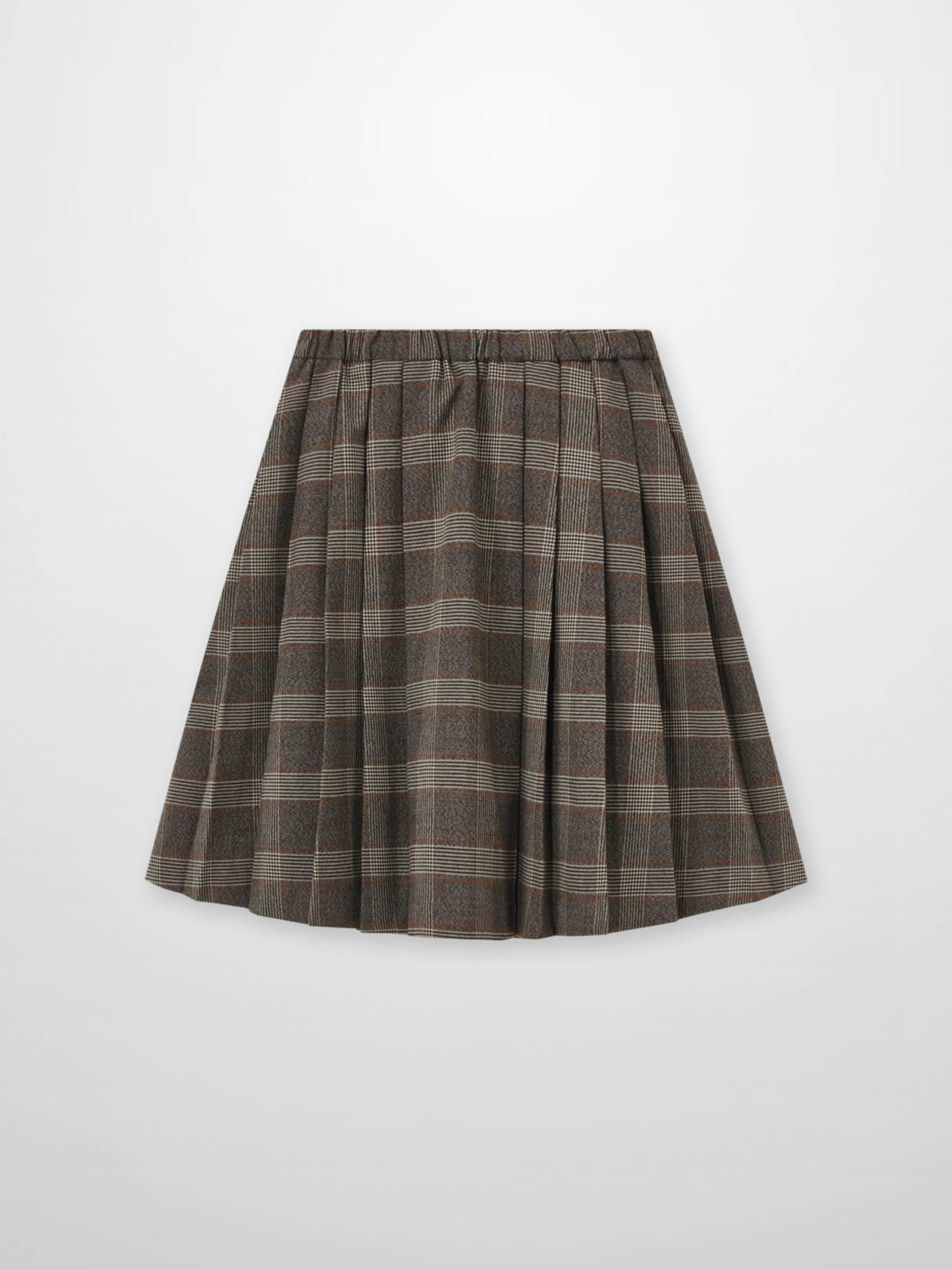 Plaid pleated grey girls skirt, dressy style, Adee.