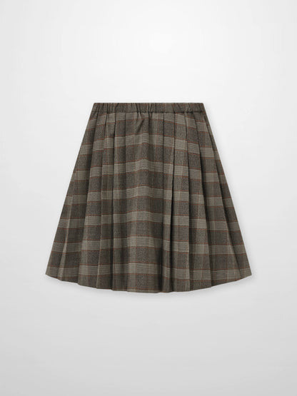 Plaid pleated grey girls skirt, dressy style, Adee.