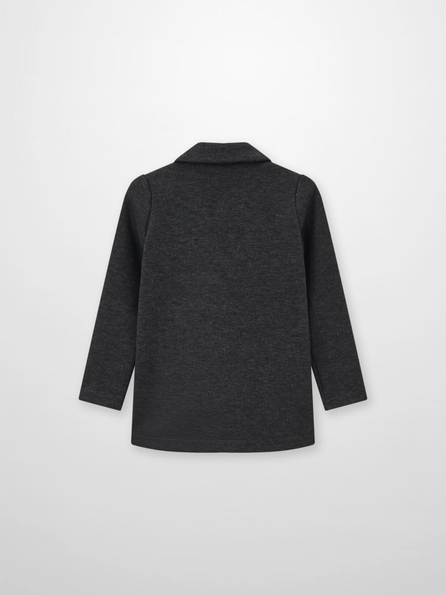 Textured grey twill blazer for boys, dressy long-sleeve jacket
