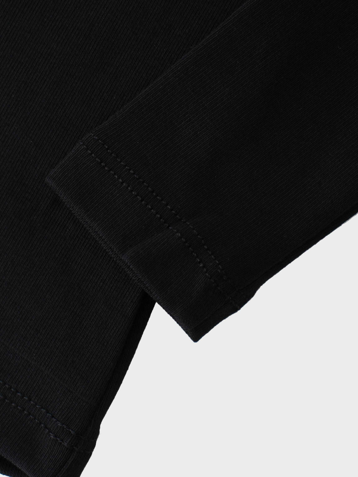 black sweatshirt sleeve detail close-up
