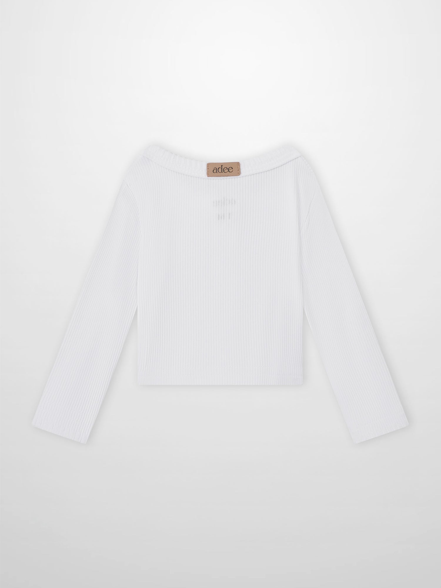 Legacy Stitch Cardigan by Adee in white ribbed knit; unisex dressy top.