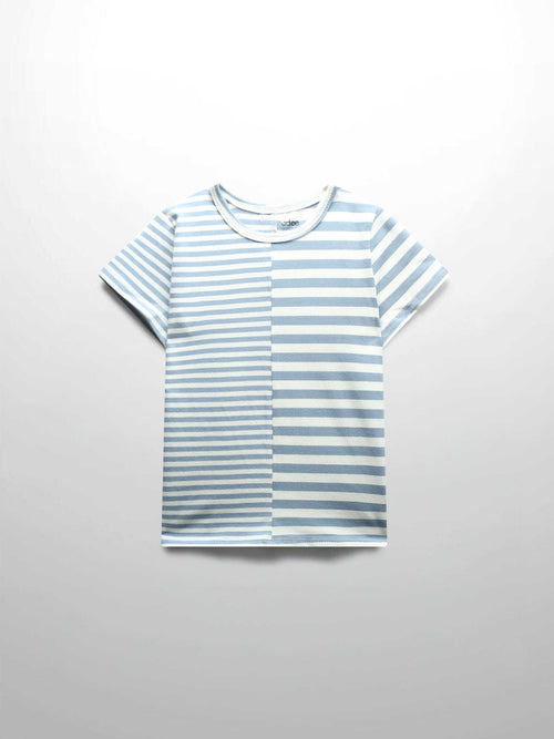 Light blue striped fitted t-shirt