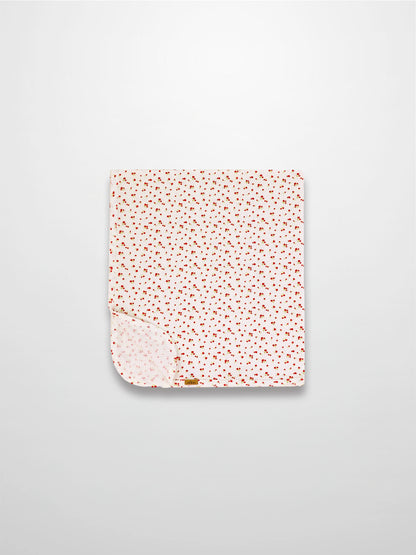 Red Flower Blanket with Lace