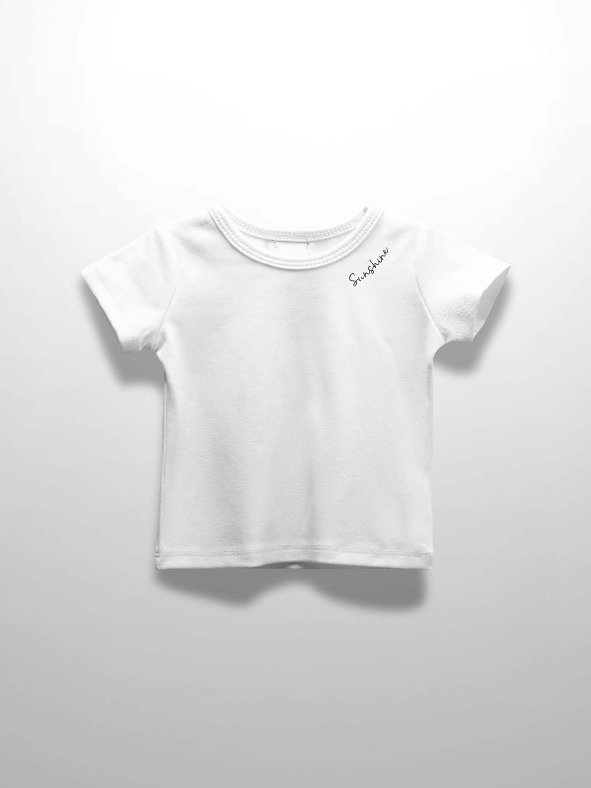 White fitted short sleeve girls shirt