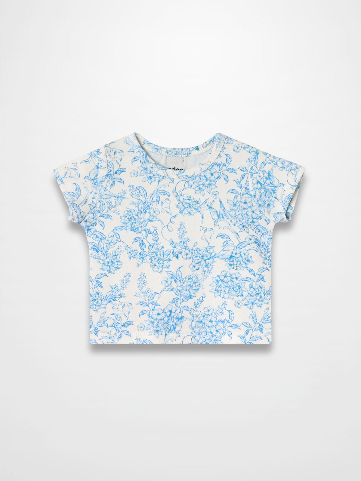 Blue flowered short-sleeve T-shirt for girls by Adee