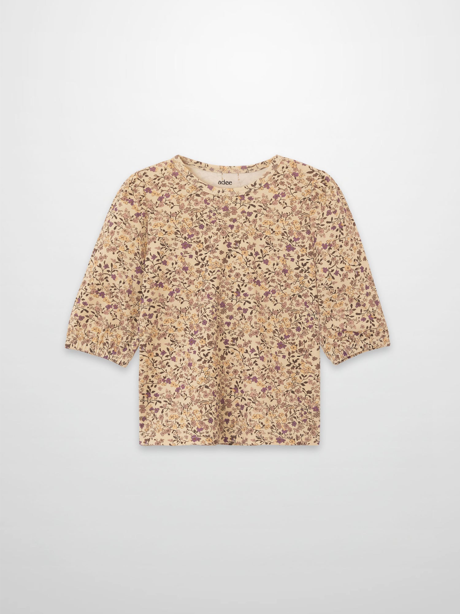 Purple Flower 3/4 Sleeve Shirt