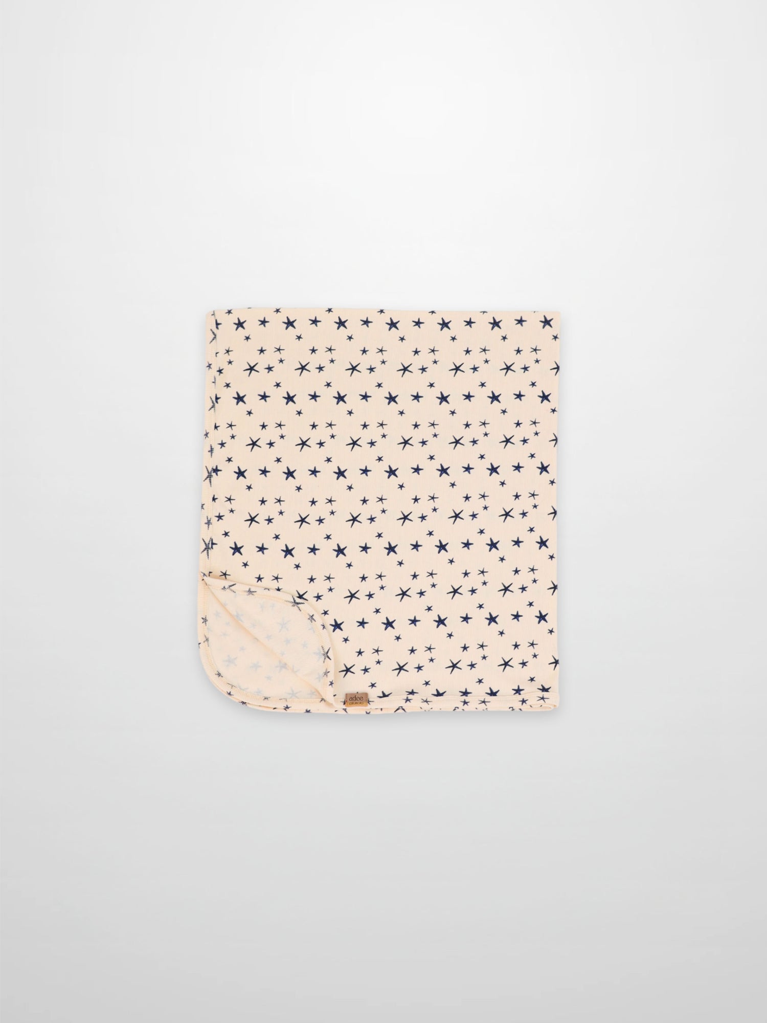 Star Blanket swaddle for boys by Adee; peach with navy star print