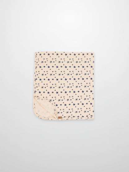 Star Blanket swaddle for boys by Adee; peach with navy star print