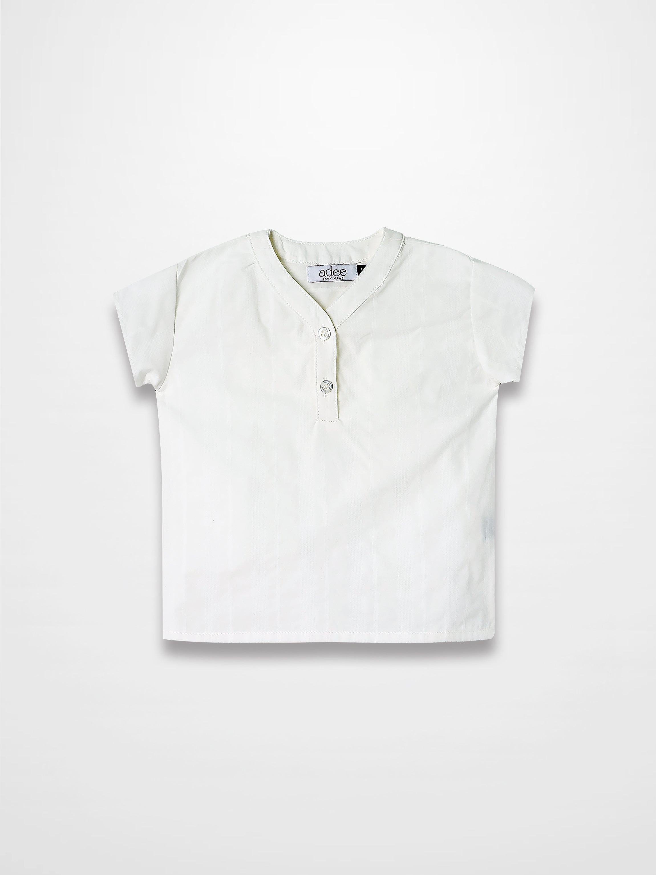 Textured White Cotton Shirt