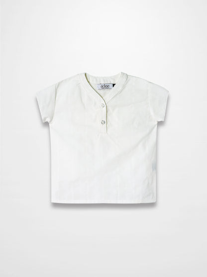Textured White Cotton Shirt