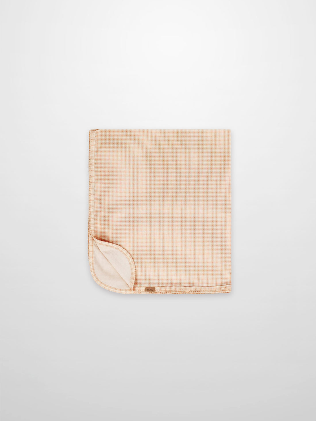 Oatmeal Grid Blanket Pink for girls, Adee receiving swaddle blanket with light pink grid.