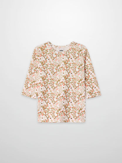 Spring Floral 3/4 Sleeve T-shirt for girls by Adee, pink floral pattern