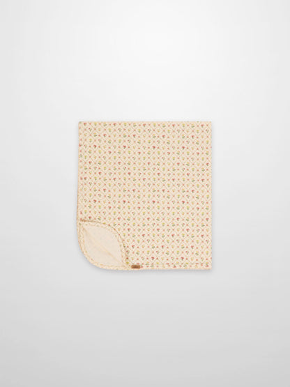 Flower Garden Blanket with Lace swaddle receiving blanket by Adee in pale pink lattice-diamond floral pattern