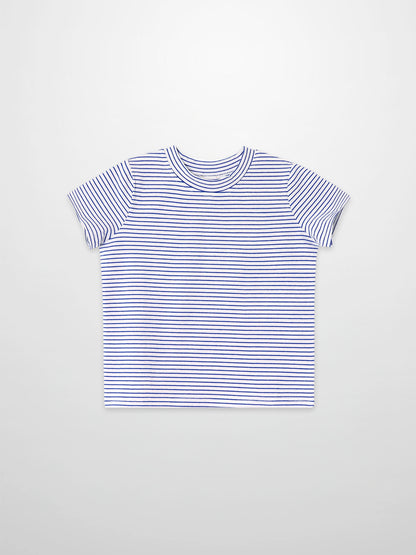 Blue Striped Boxy T-Shirt for boys by Adee, short-sleeve