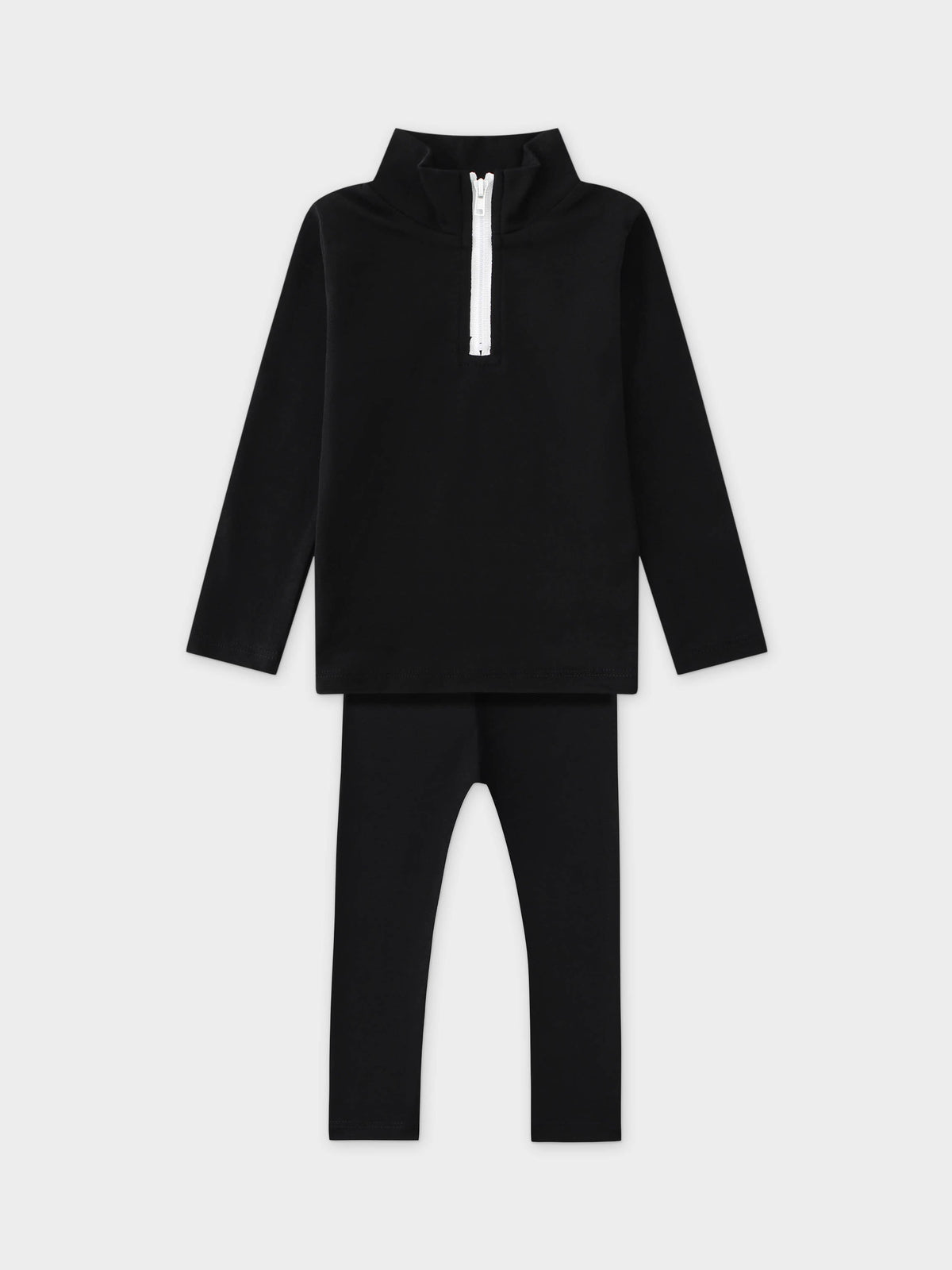 Black sweatshirt legging set with zipper