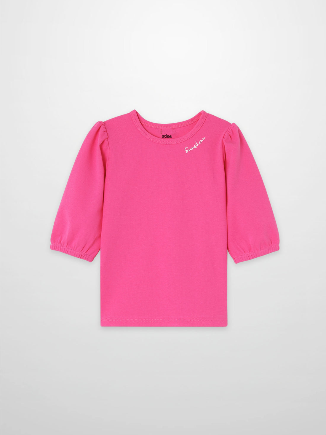 3/4 Sleeve Bubble T-Shirt - Pink