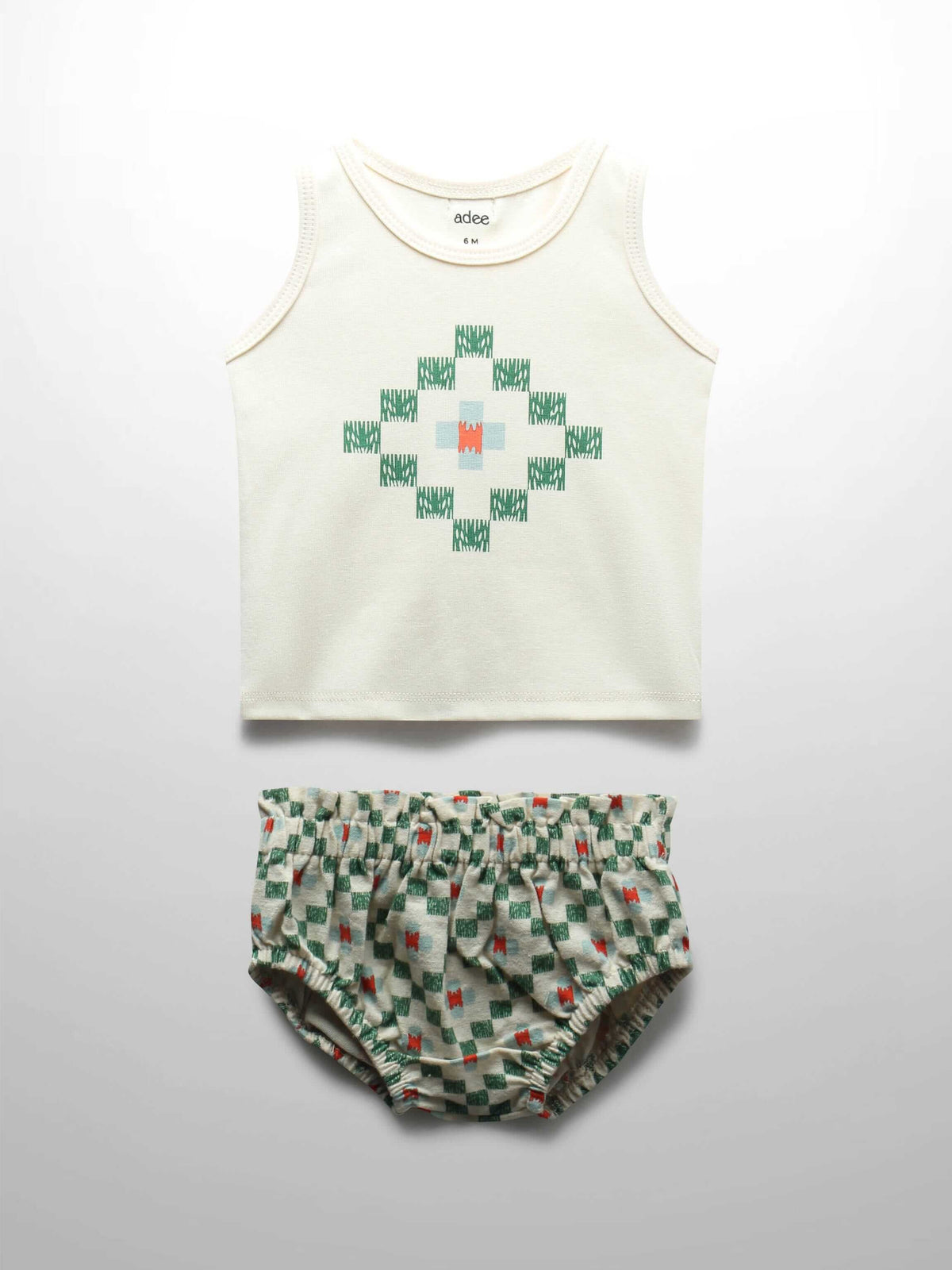 Green Diamond Tank Set Outfit