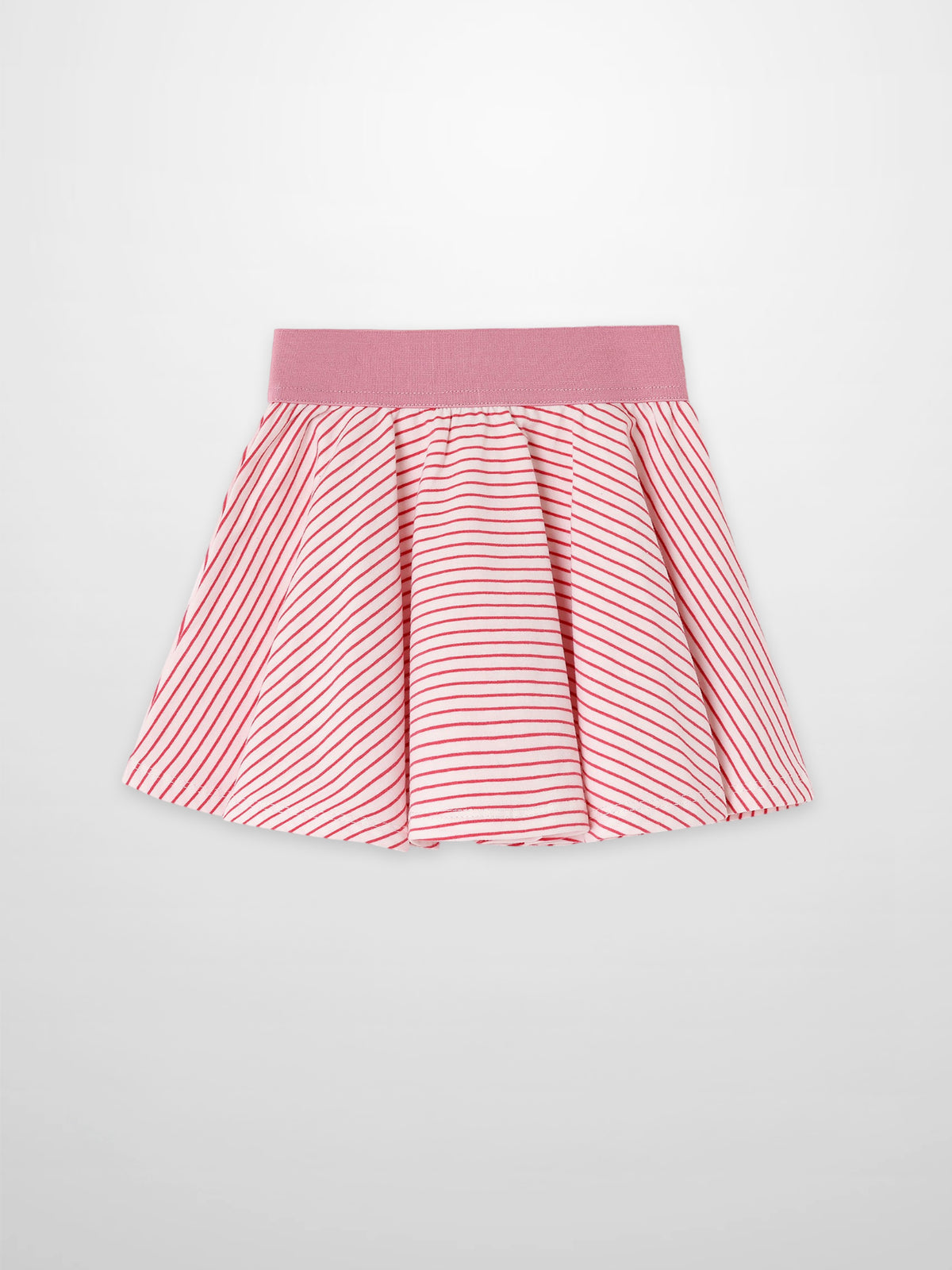 Striped pink skirt for girls by Adee with solid pink waistband