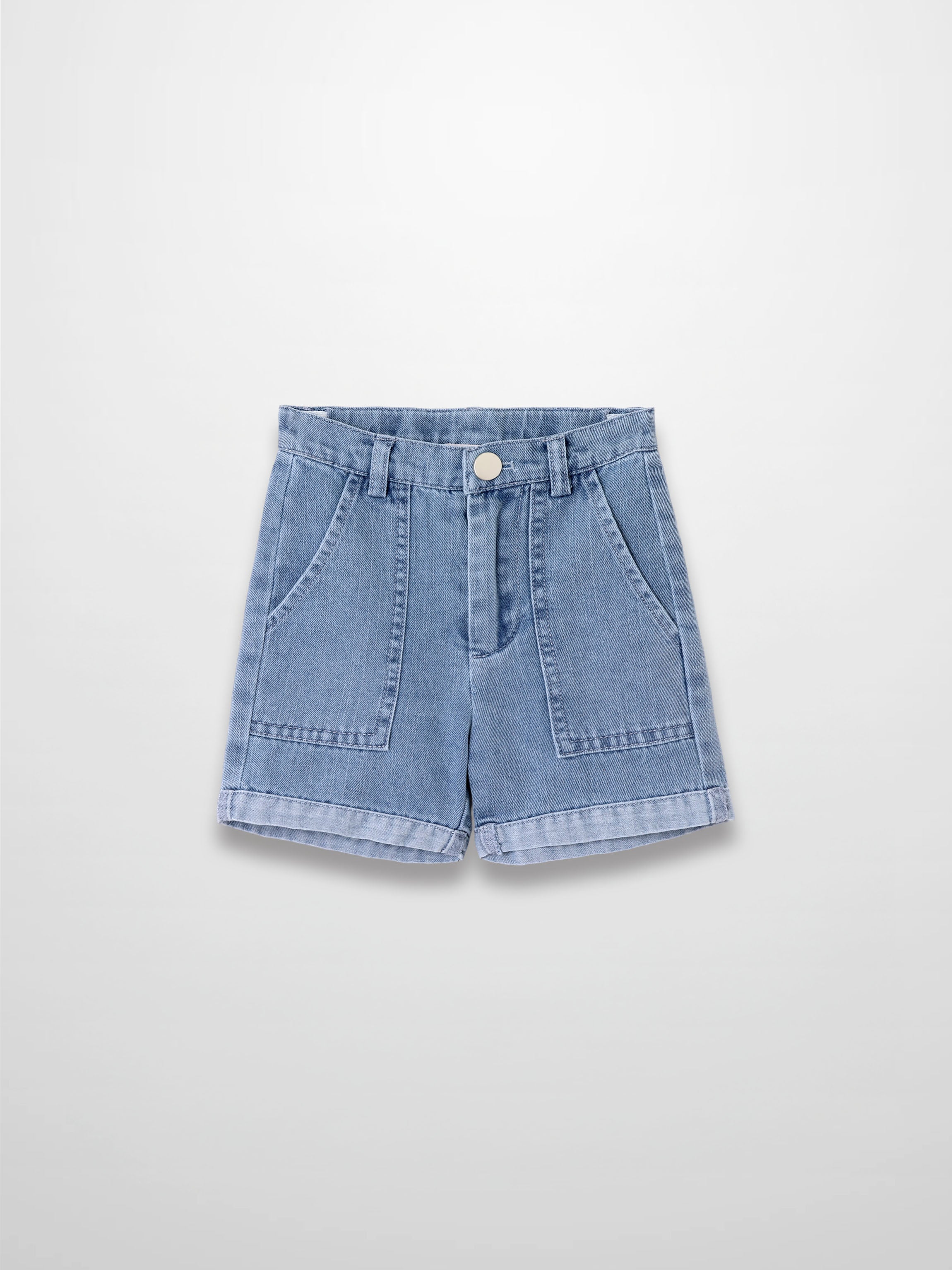 Cuffed Denim Shorts