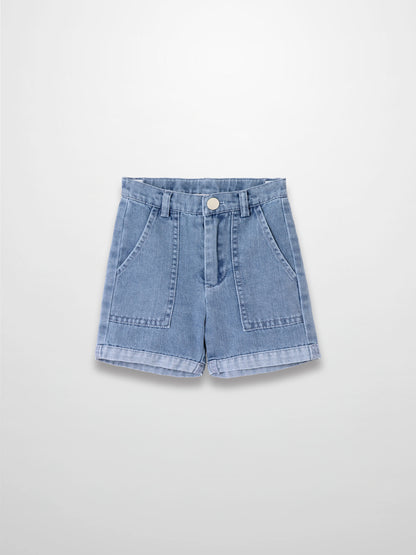 Cuffed Denim Shorts