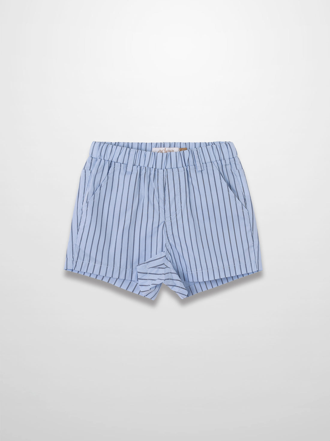 Striped Cotton Shorts - Blue