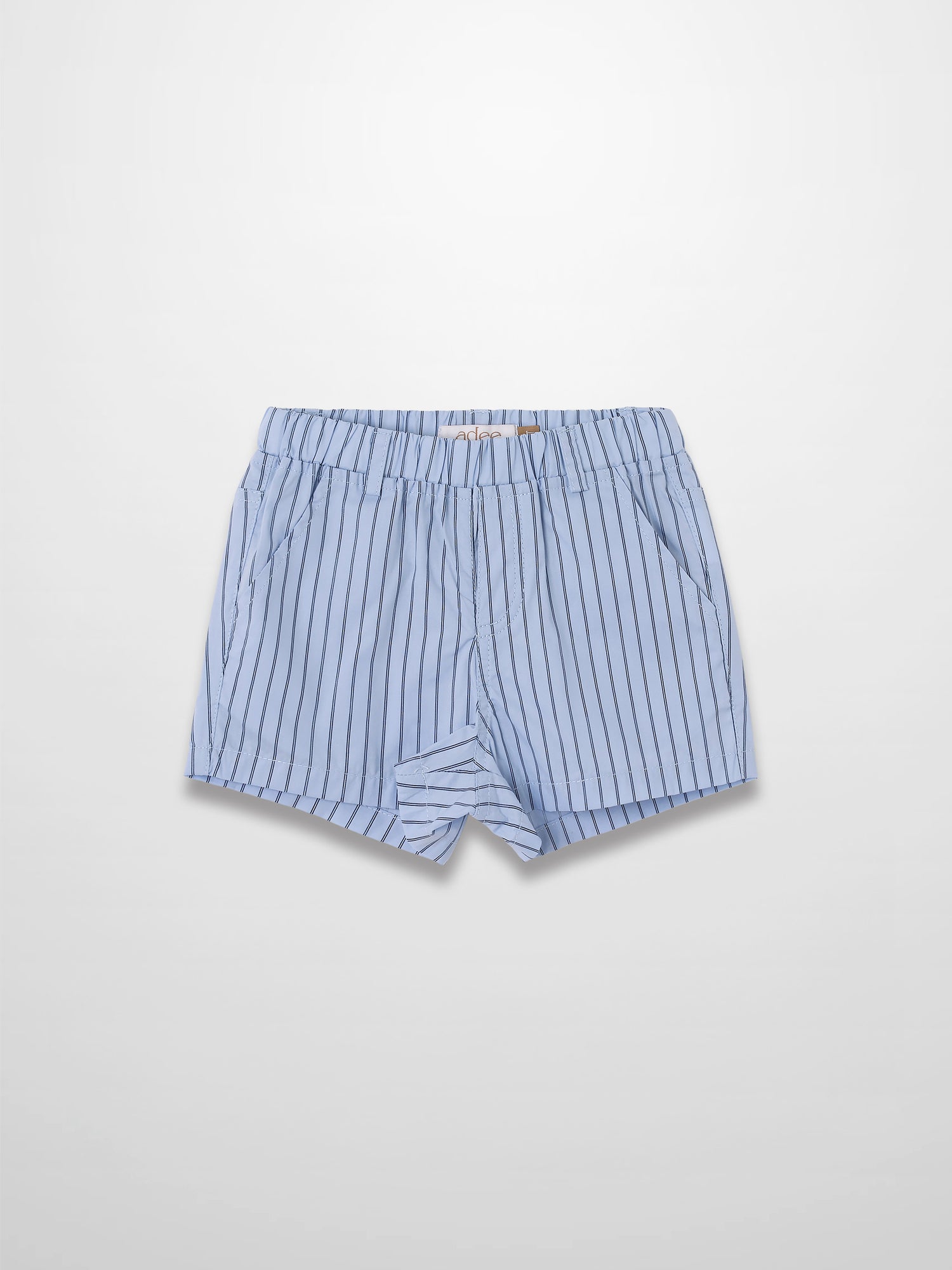 Striped Cotton Shorts - Blue