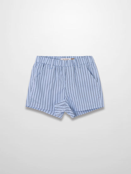 Striped Cotton Shorts - Blue