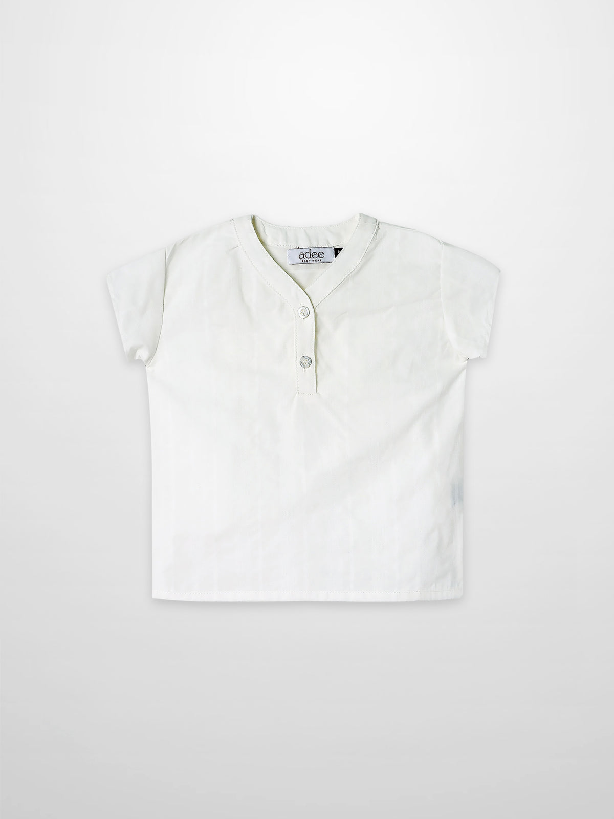 Textured white cotton shirt for boys by Adee; dressy top