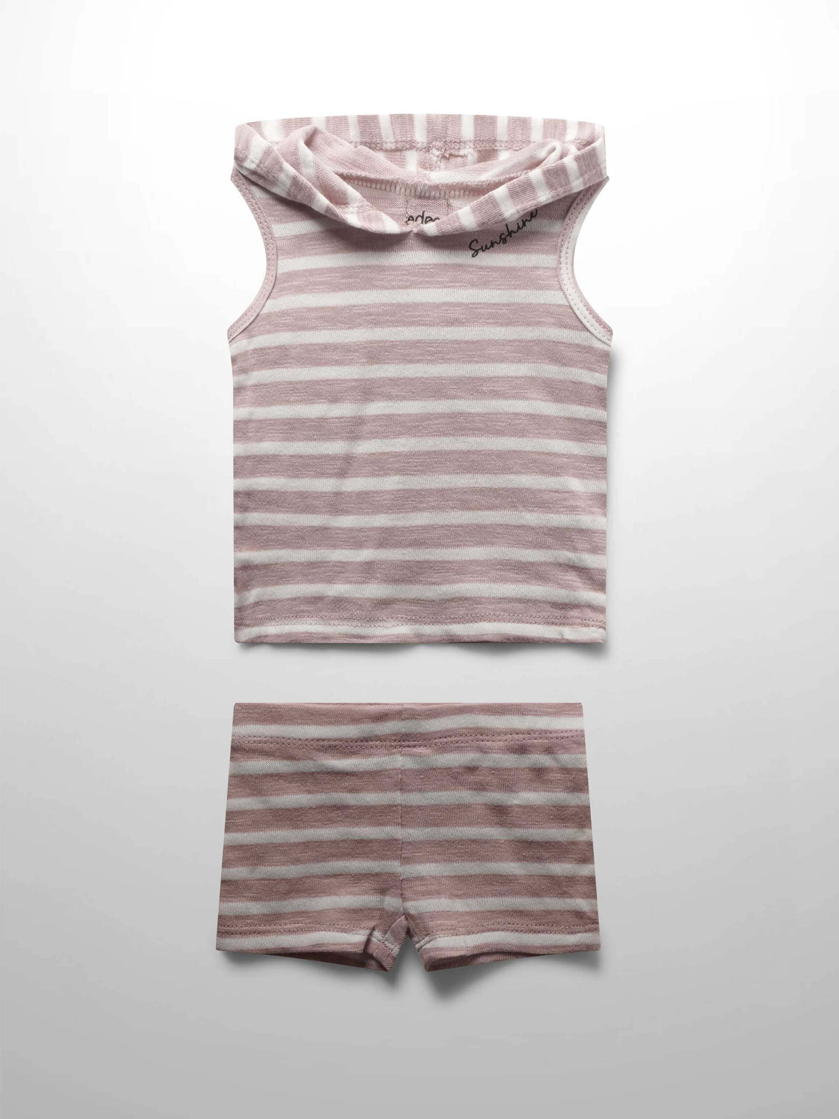 Pastel pink striped tank set