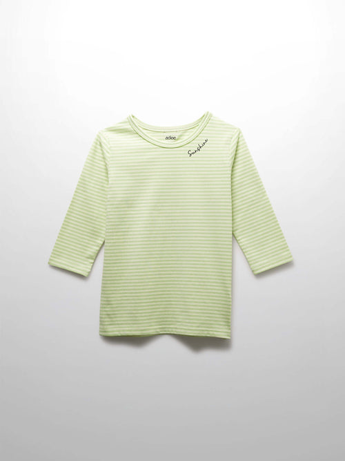 Light green striped girls shirt