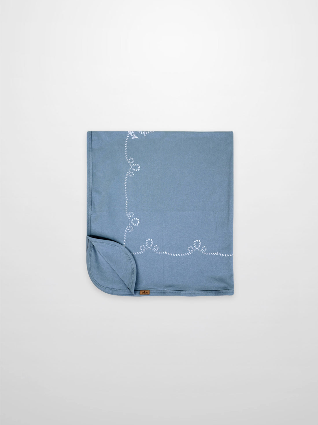 Blue Anchor Blanket swaddle for boys by Adee with a white rope motif