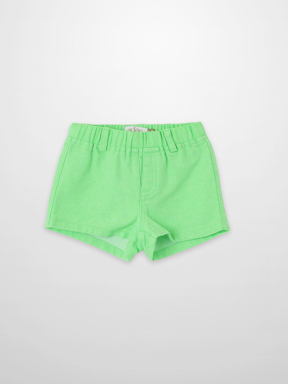 Denim Shorts for boys by Adee in bright neon green