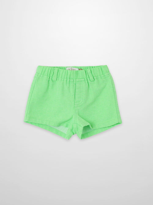 Denim Shorts for boys by Adee in bright neon green