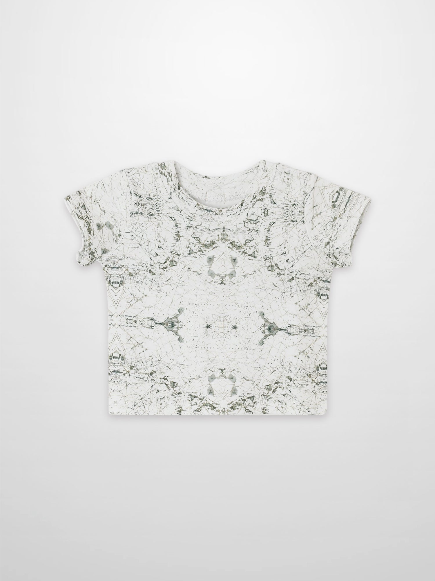 Map T-shirt for boys by Adee; sage green tee with a fine map sketch print