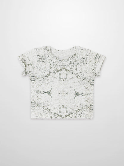 Map T-shirt for boys by Adee; sage green tee with a fine map sketch print