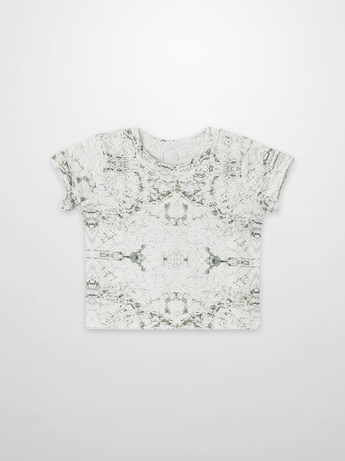 Map T-shirt for boys by Adee; sage green tee with a fine map sketch print