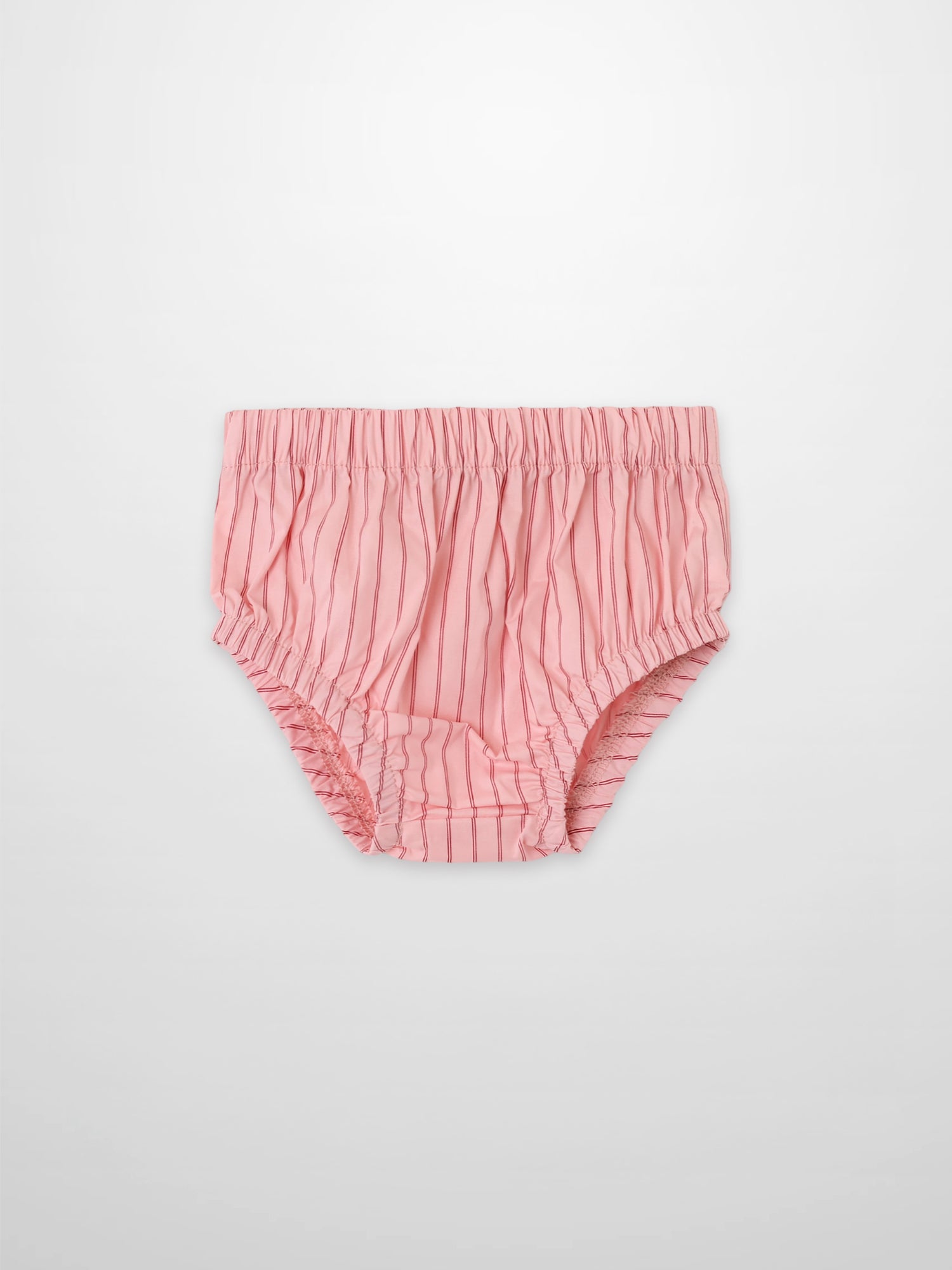 Striped cotton bloomers for girls in pink by Adee, elastic waist