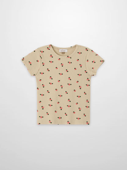 Adee tan floral short-sleeve girls&