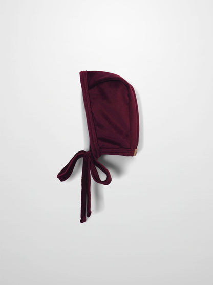 Velour Bonnet - Burgundy
