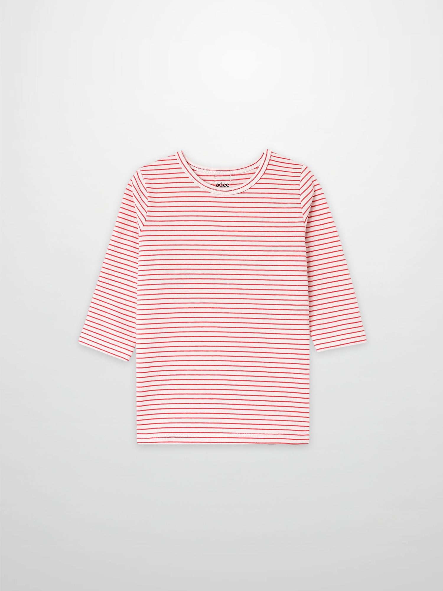 Pink striped 3/4 sleeve T-shirt for girls by Adee brand
