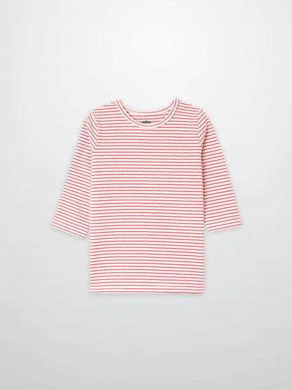 Pink striped 3/4 sleeve T-shirt for girls by Adee brand