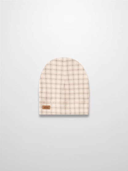 Oatmeal Grid Hat - Blue