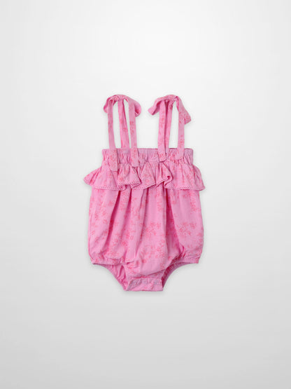 Pink Flower Romper is a girls&