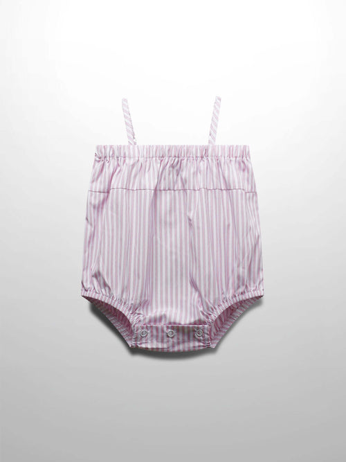 Light pink striped baby romper